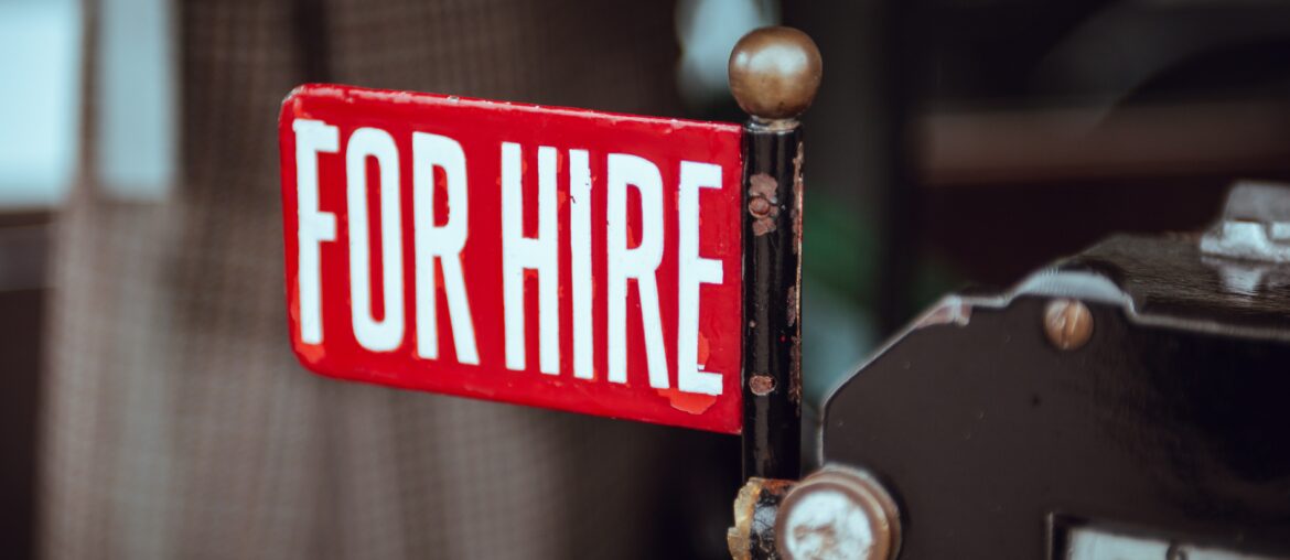 "For Hire" sign